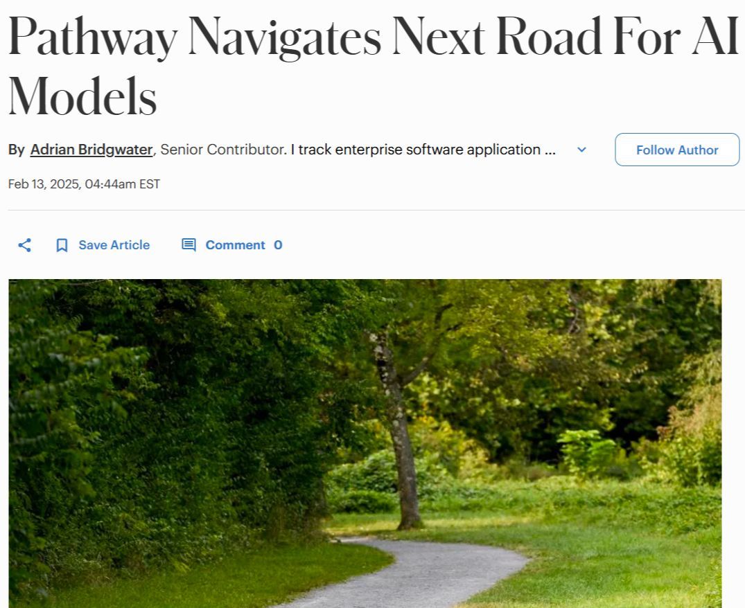 Forbes: Pathway Navigates Next Road For AI Foundational Models