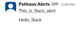 Alerts sent to Slack channel