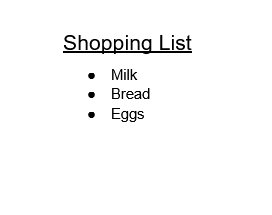 Shopping List
