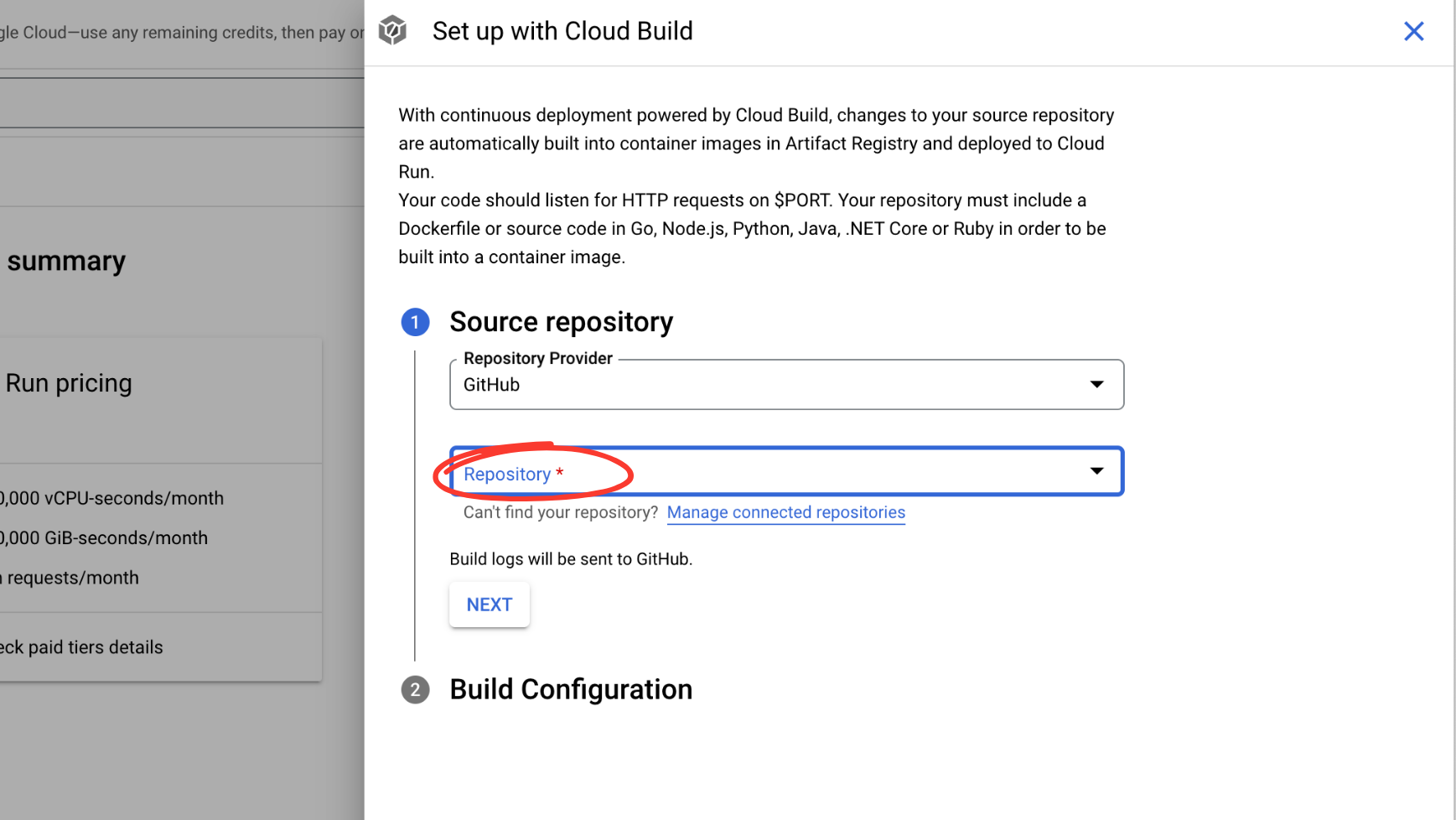 image choose GitHub repository