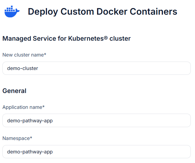 Cluster and application setup
